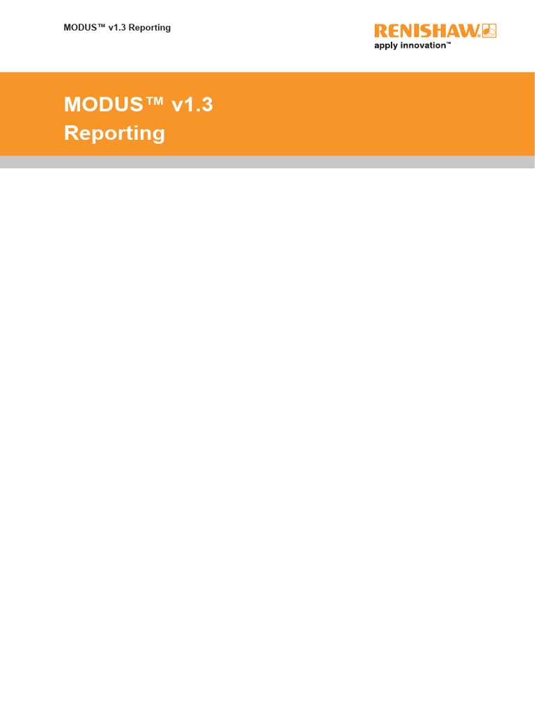 MODUS™ Reporting Guide v1.3 | PDF | Page Layout | Engineering Tolerance