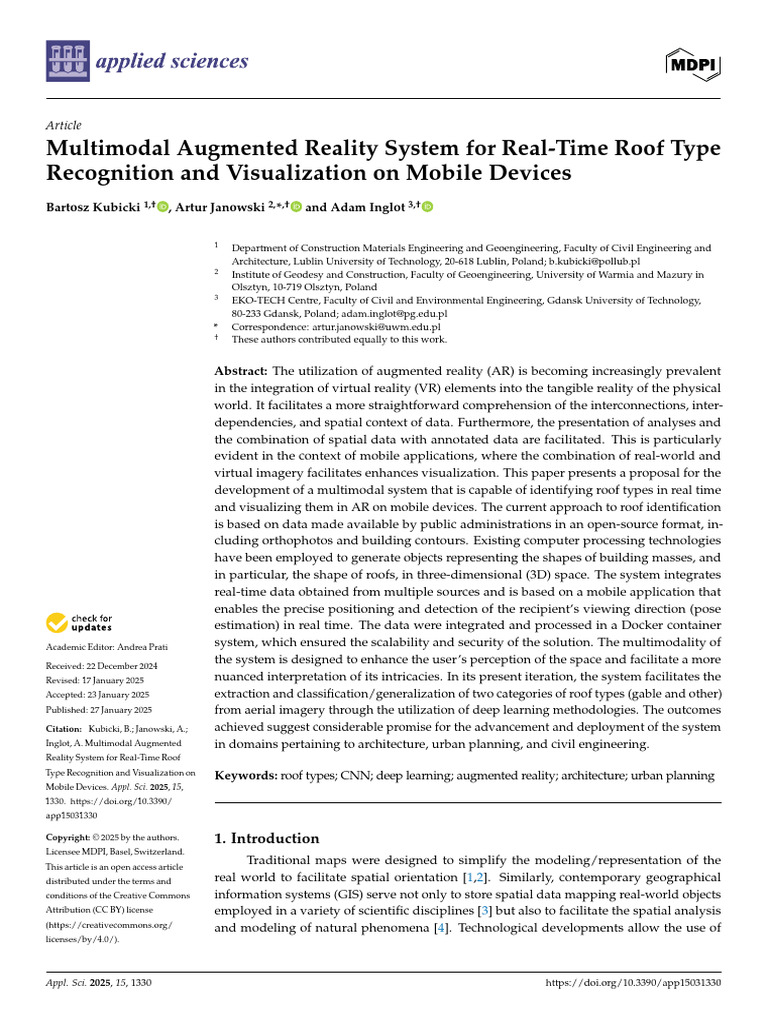Real-Time Roof Type Recognition AR System | PDF | Virtual Reality ...
