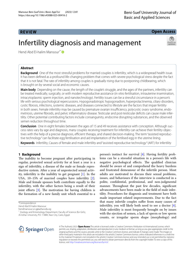 Infertility Diagnosis and Treatment Guide | PDF | Menstrual Cycle ...