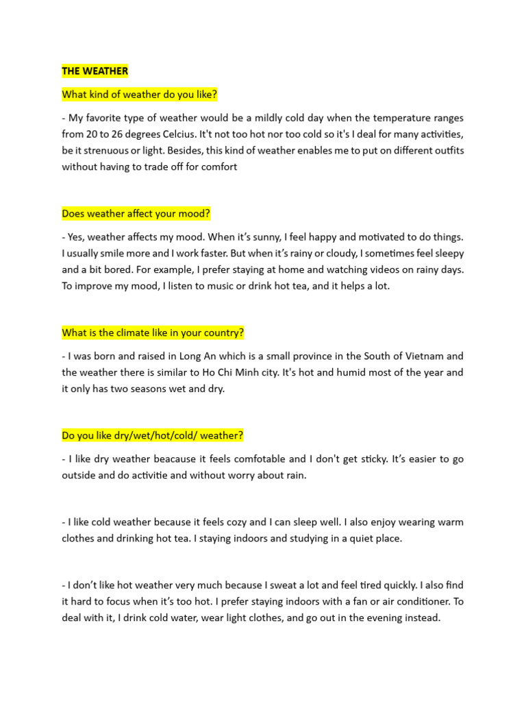 Weather and Noise Preferences Explained | PDF | Sound | Noise