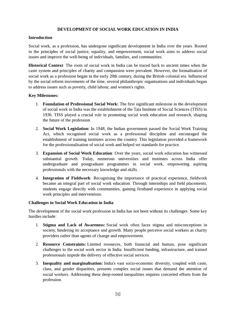 SW Education in India | PDF | Social Work | Social Policy