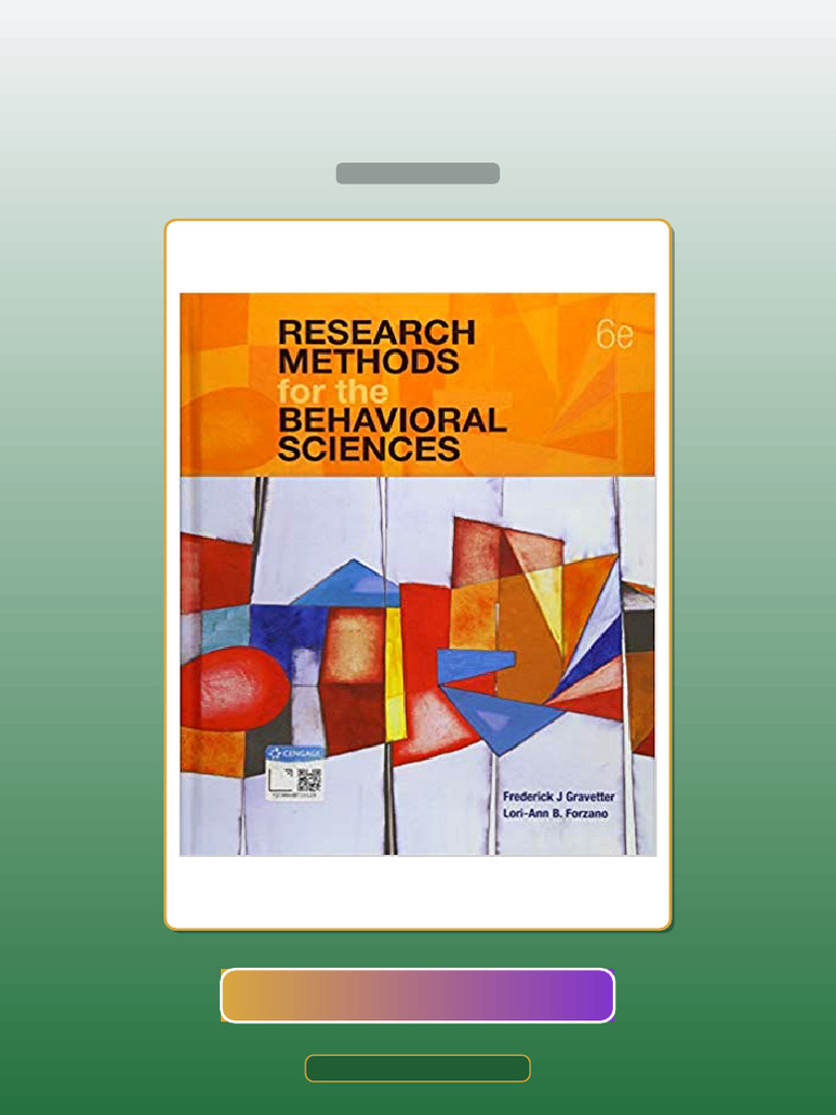 Test Bank for Research Methods for the Behavioral Sciences 6th Edition ...