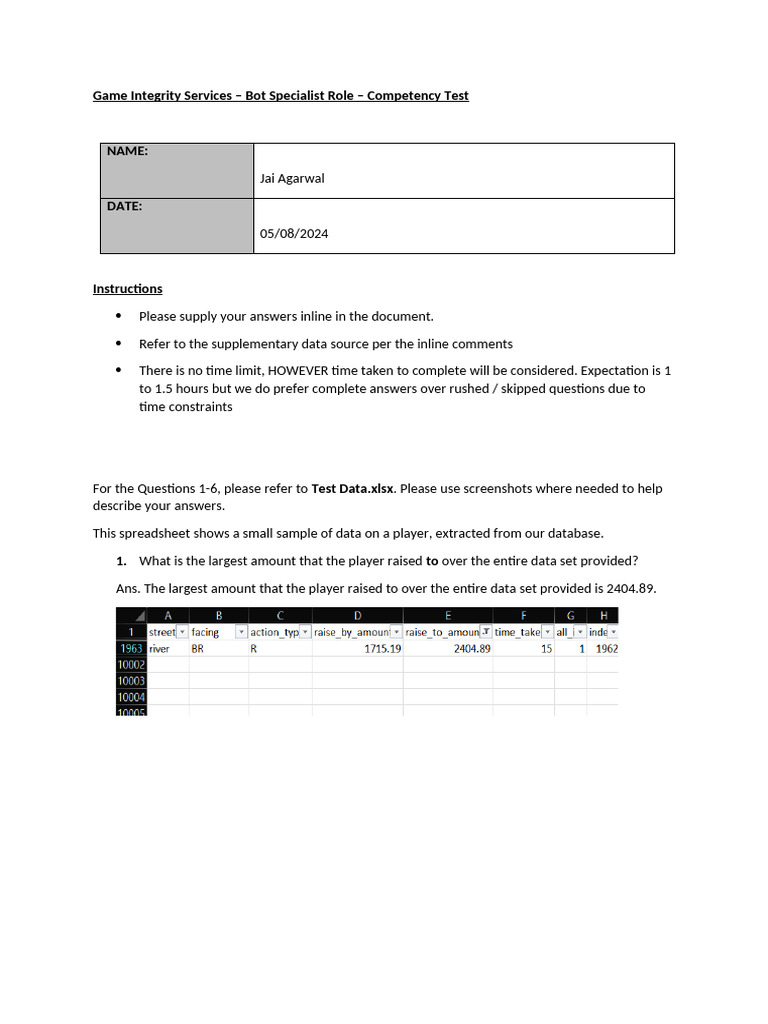 Game Integrity Bot Specialist Test Insights | PDF | Standard Score ...