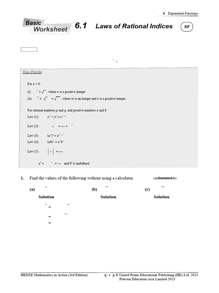 Laws of Rational Indices Explained | PDF | Equations | Function ...
