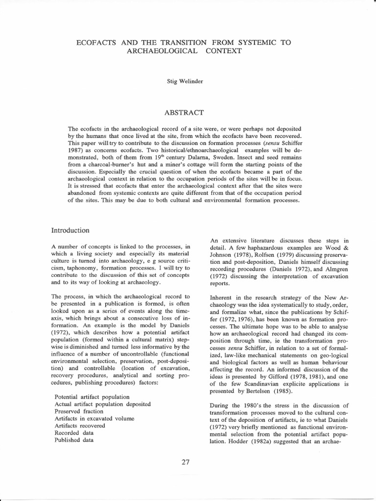 Ecofacts in Archaeological Contexts | PDF | Artifact (Archaeology ...