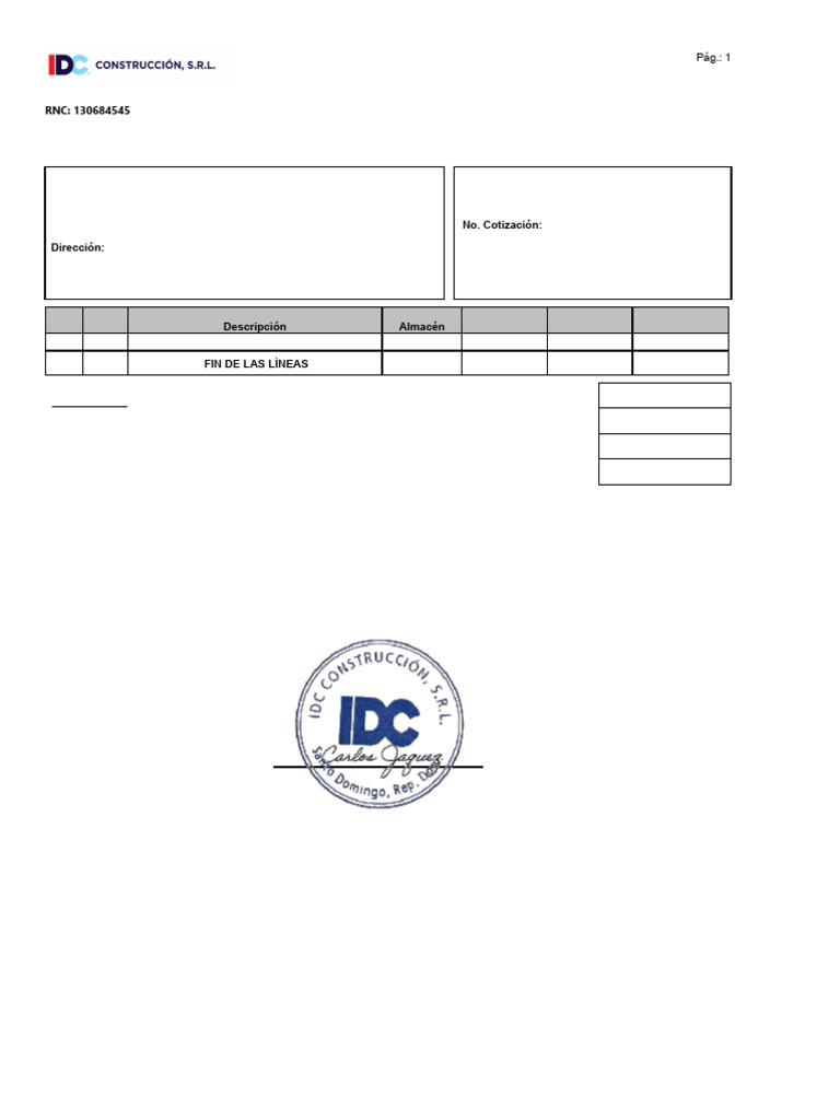 Orden de Compra Materiales Construcción | PDF
