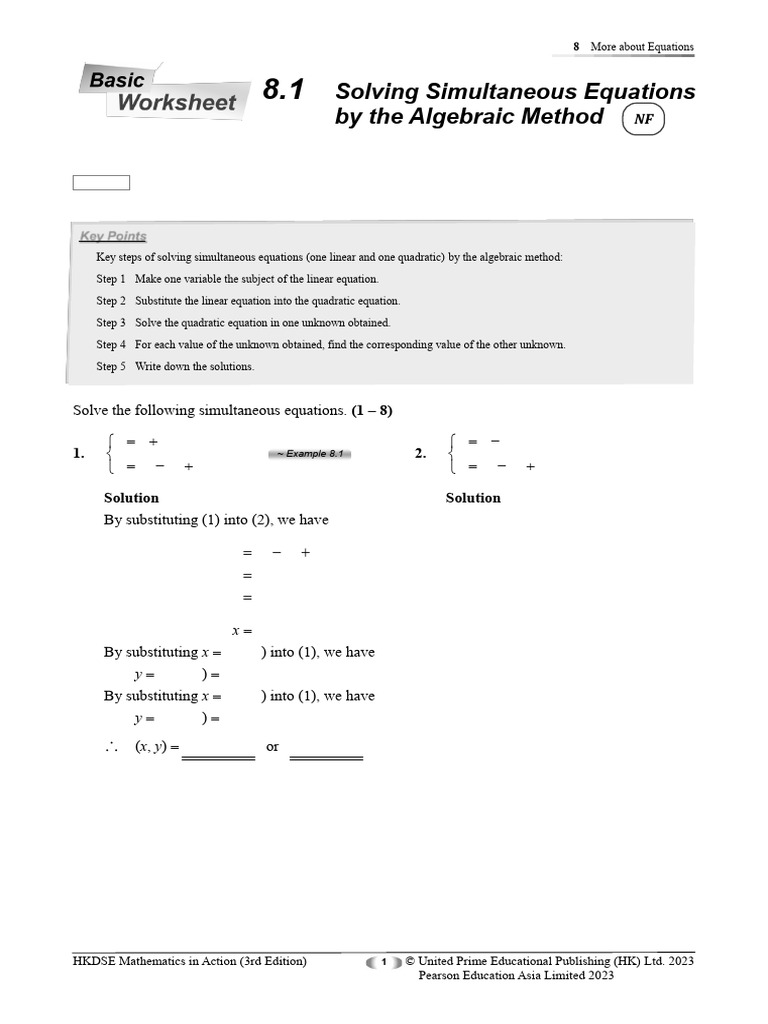 Basic WS S4 Ch8 | PDF | Equations | Algebra