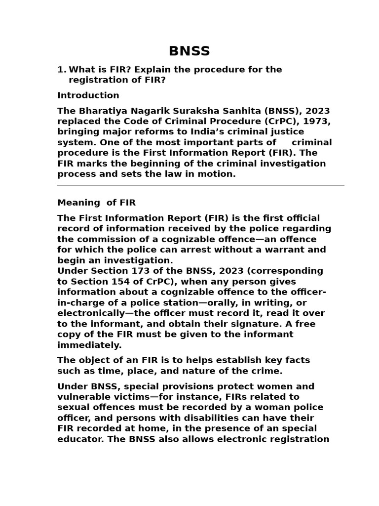 Understanding FIR Registration Process | PDF | Bail | Arrest