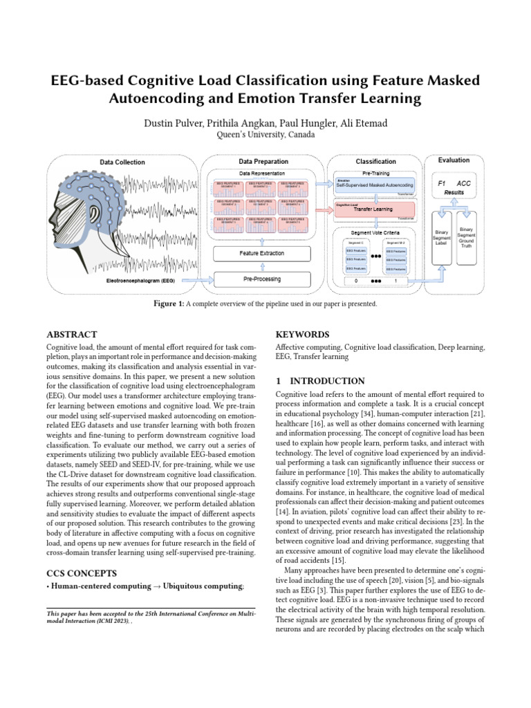 EEG Cognitive Load Classification via Transfer Learning | PDF ...