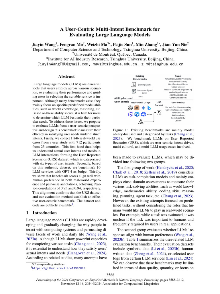 User-Centric Benchmark for LLMs | PDF | Cognitive Science