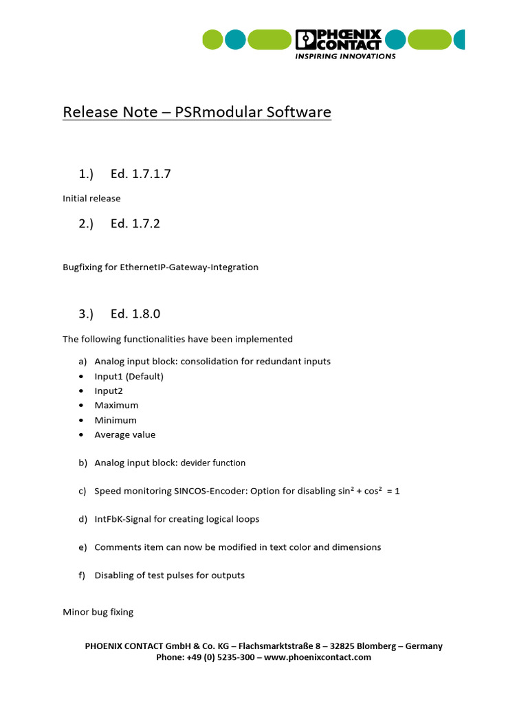 Release Note PSRmodularSoftware_1 9 3 and Lite 1 0 3 4 1 | PDF ...