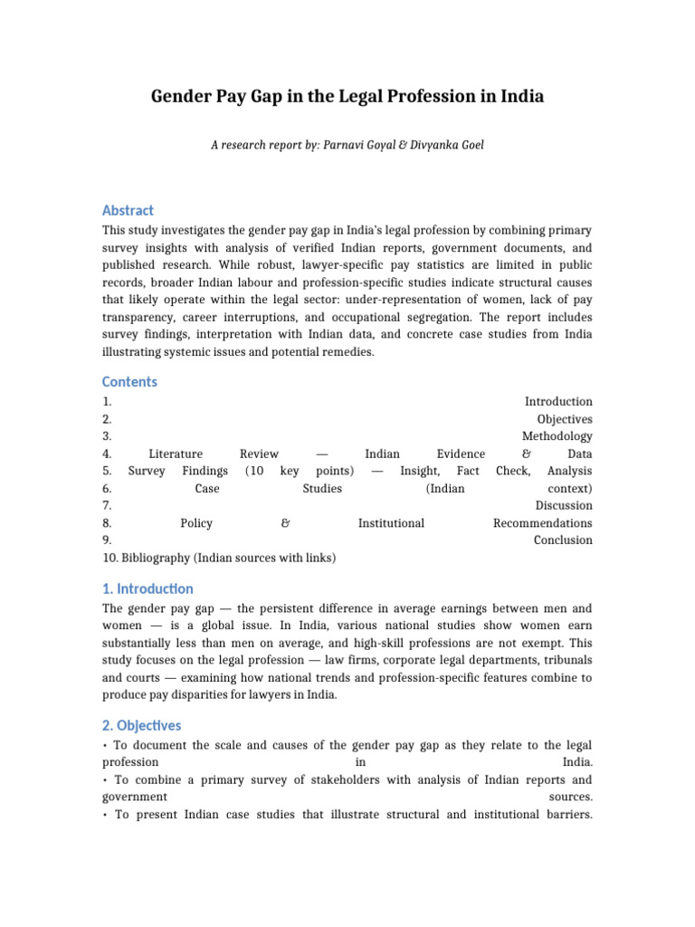 Gender Pay Gap in India's Legal Sector | PDF | Gender Pay Gap | Salary
