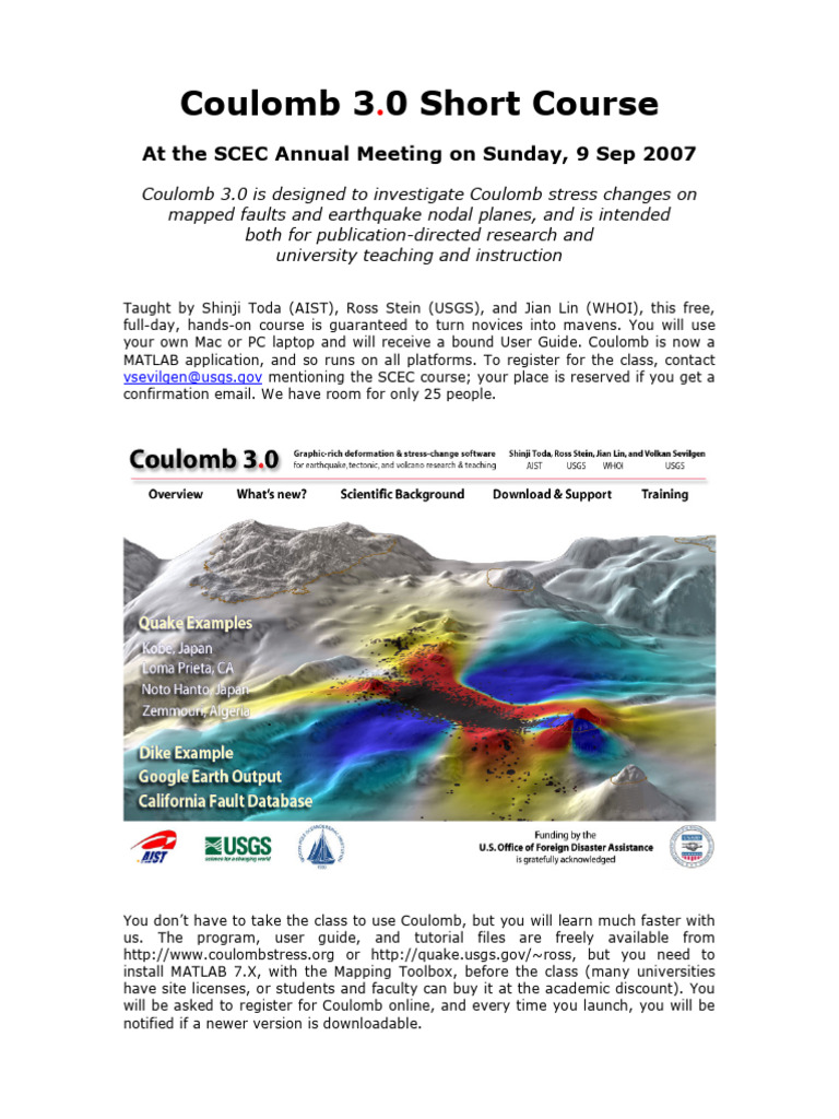 SCEC Coulomb3.0 Course | PDF | Fault (Geology) | Earthquakes
