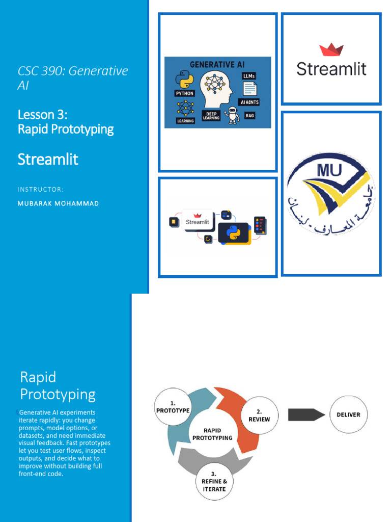 Streamlit for Rapid Prototyping in AI | PDF | Software Prototyping ...