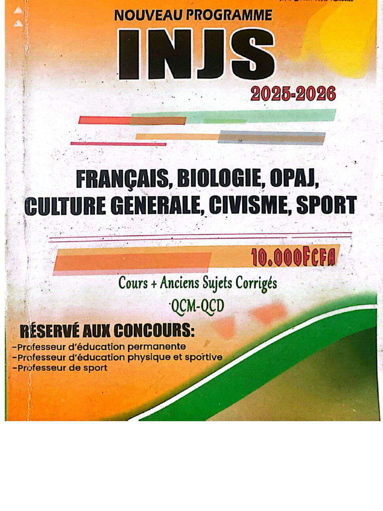 Injs 2026 Cours Et Anciens Sujets | PDF