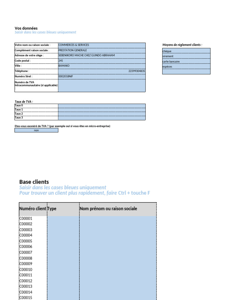 Formulaire de Gestion Commerciale | PDF
