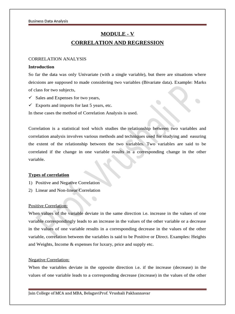 Correlation and Regression Analysis Guide | PDF | Linear Regression ...