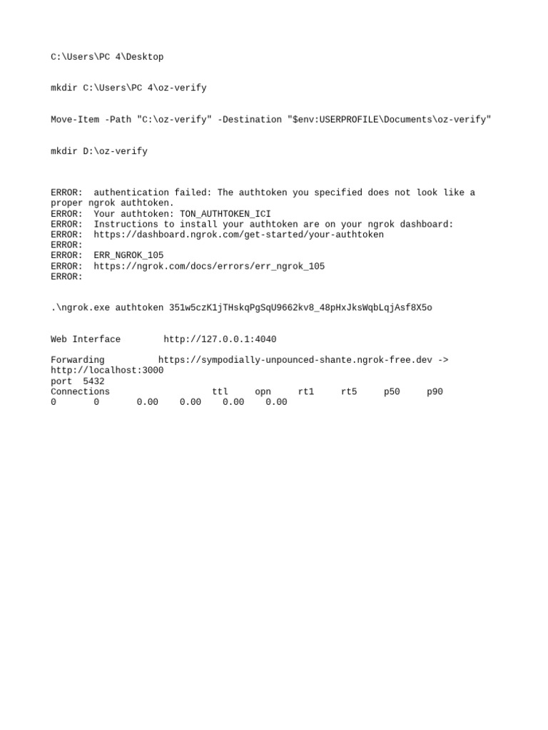 Ngrok Authentication Error Guide | PDF