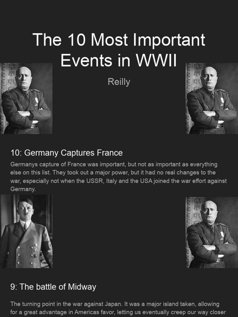 Top 10 Key Events of WWII Explained | PDF | World War II | Allies Of ...