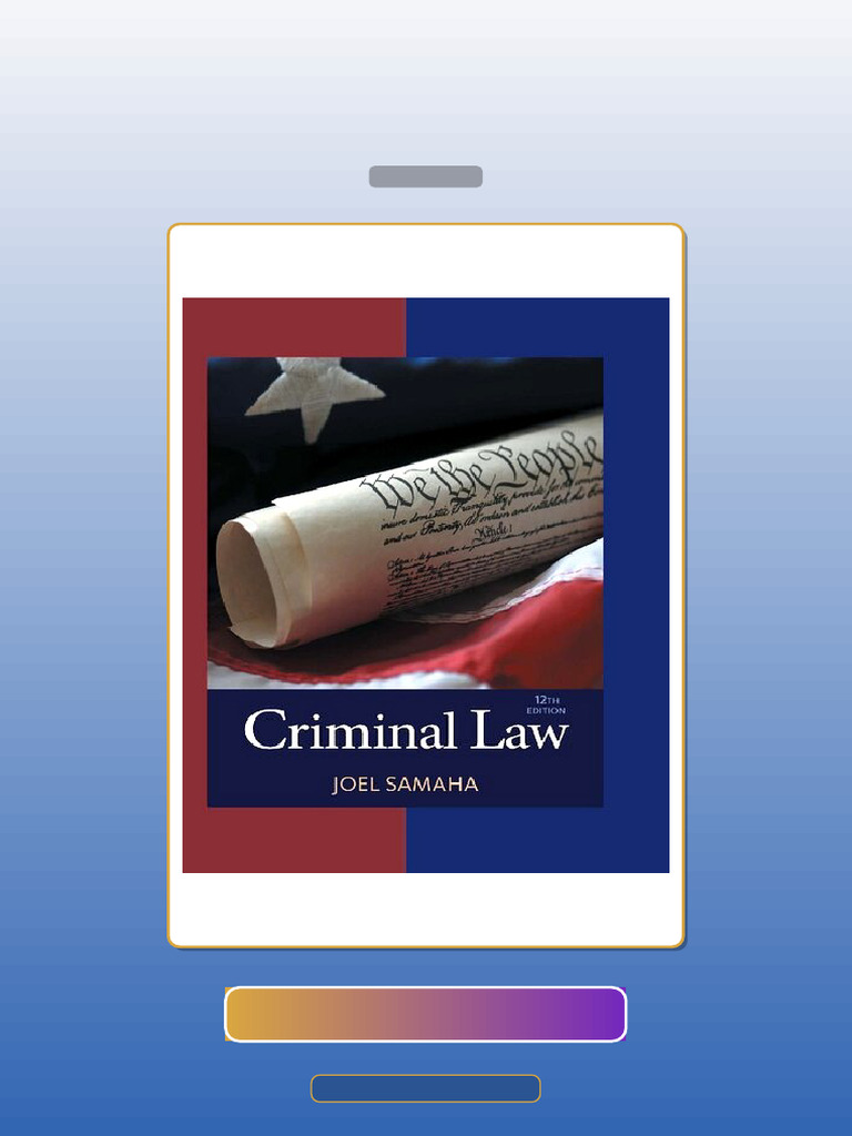 Test Bank for Criminal Law Twelth Edition Joel Samaha | PDF | Science ...