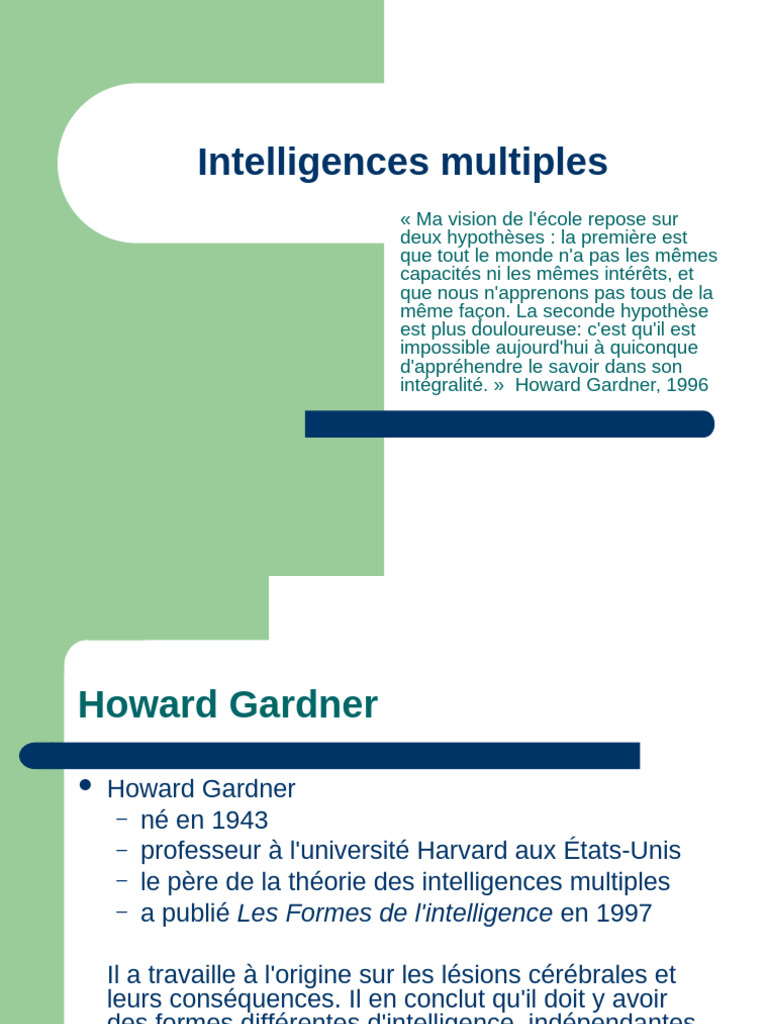 Comprendre les intelligences multiples | PDF | Intelligence | Concept ...