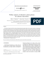 Welfare Analysis of Alternative Patent Policies For Software Innovations