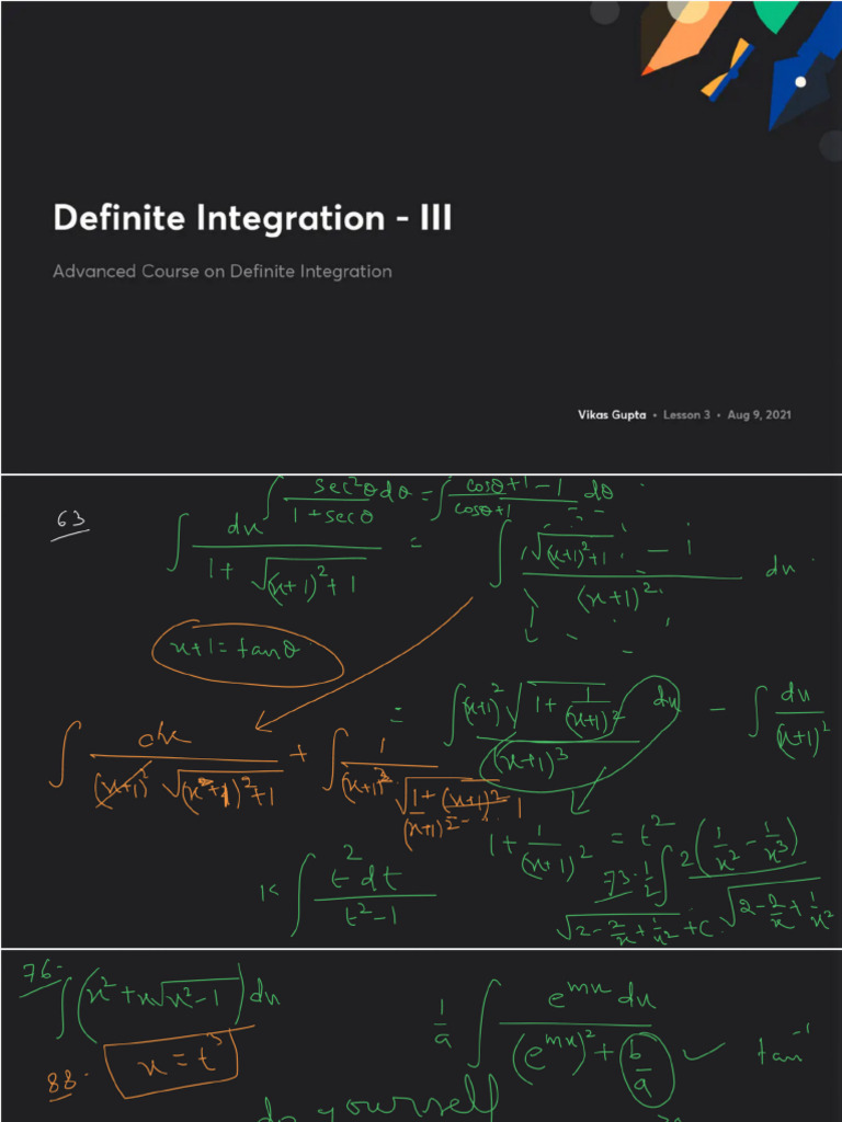 Definite Integration III With Anno | PDF