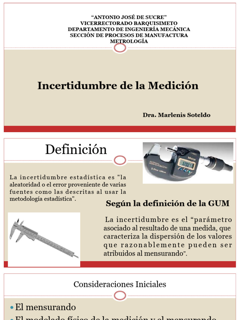 Análisis de la Incertidumbre en Medición | PDF | Incertidumbre | Medición