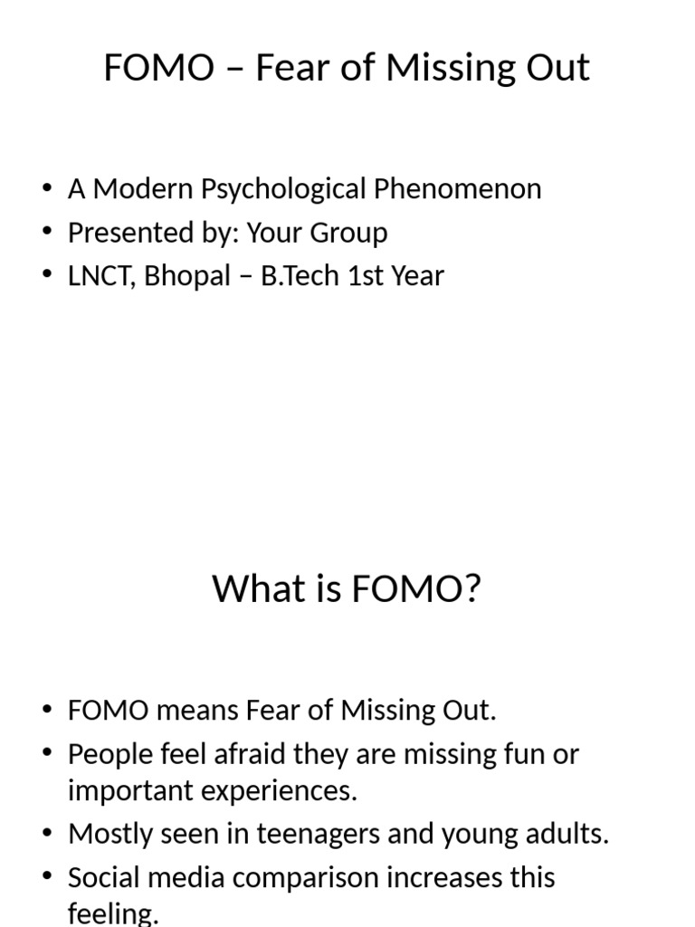 Understanding FOMO: Causes and Solutions | PDF