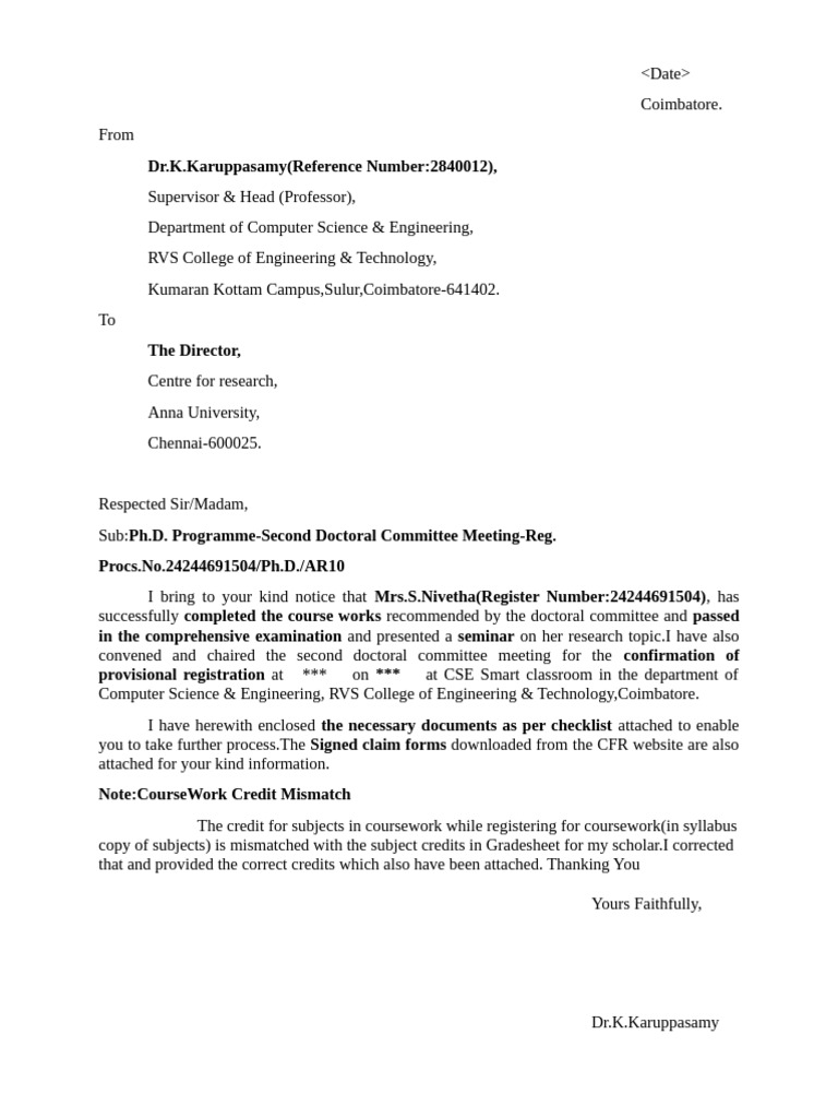 Ph.D. Committee Meeting Notification | PDF
