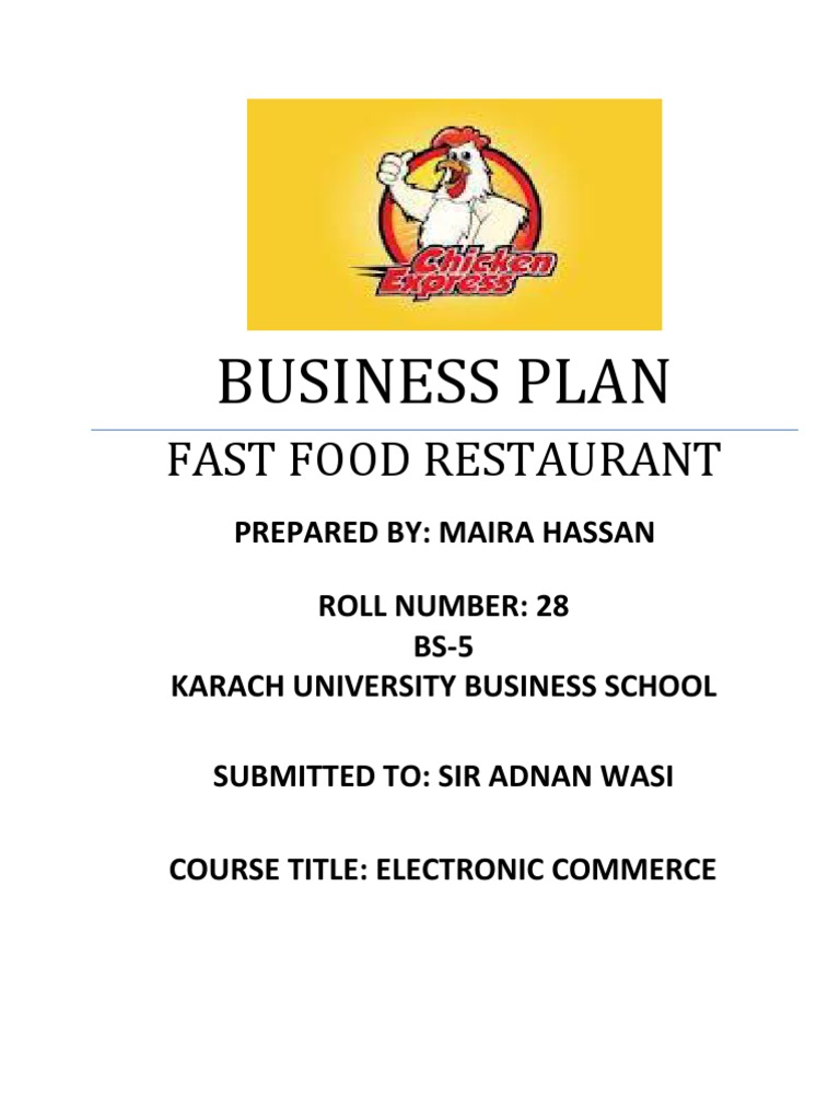 Restaurant Business Plan Sample Pdf