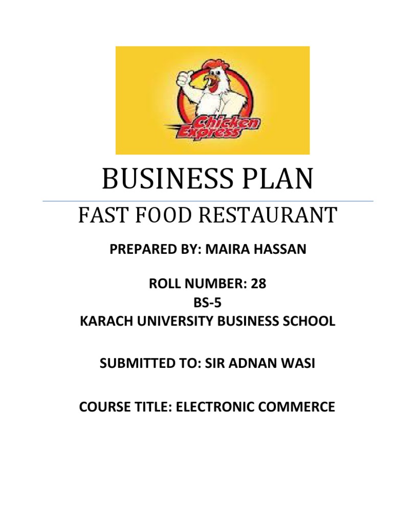 fast food business plan download