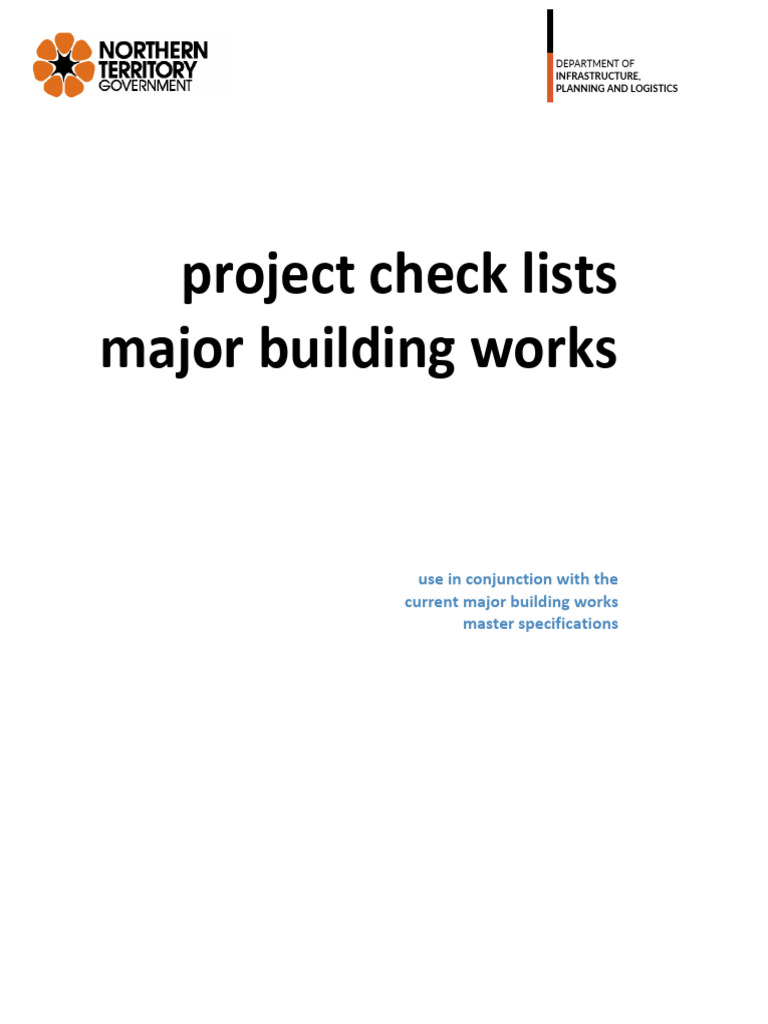Major Building Works Project Checklists | PDF | Concrete | Door
