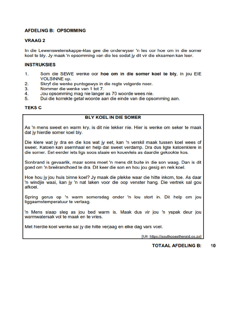 Gr. 11 Opsomming Oefeninge | PDF