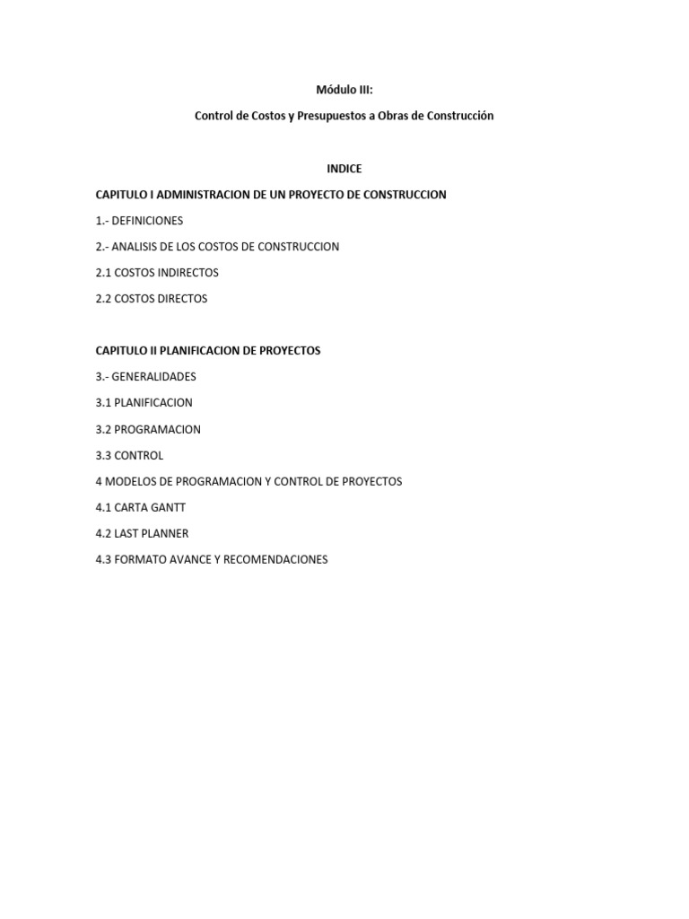Control de Costos en Proyectos de Construcción | PDF | Seguro | Póliza ...
