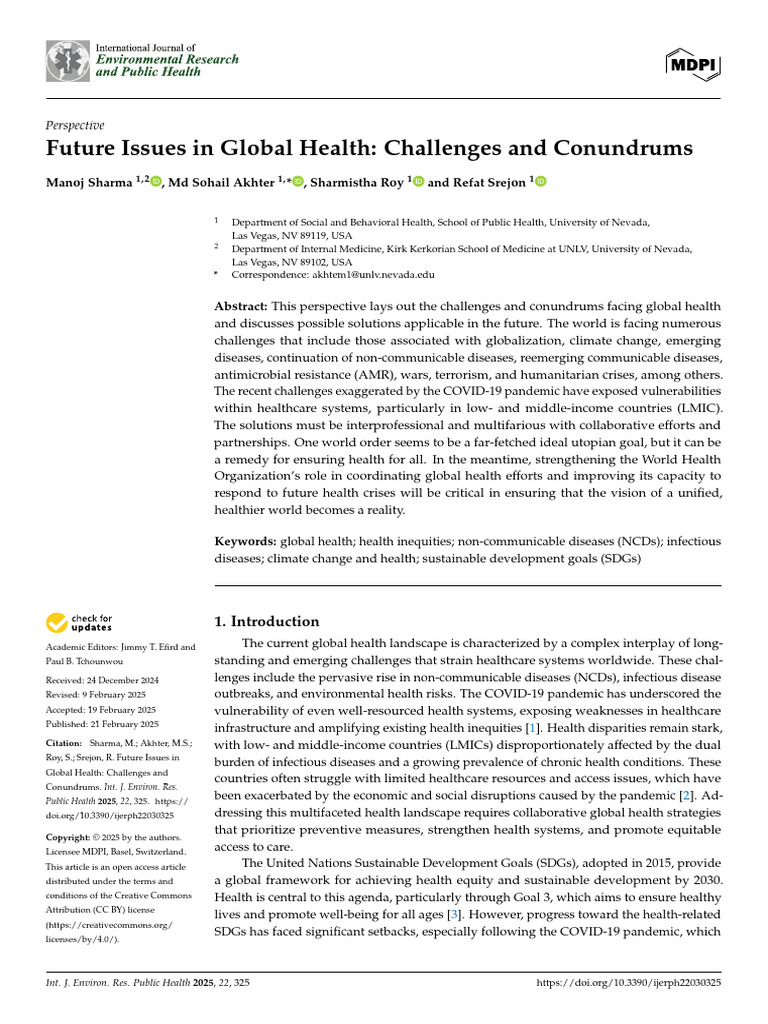 Future_Issues_in_Global_Health_Challenges_and_Conu | PDF | Non ...