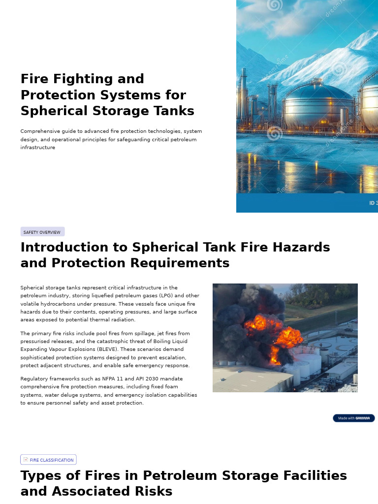 Fire Protection for Spherical Tanks | PDF | Pump | Chemical Engineering