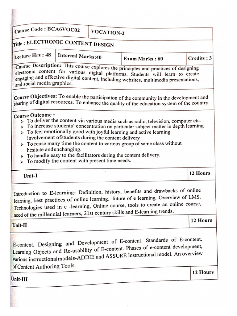 ECD syllabus | PDF