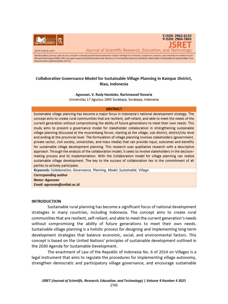 Collaborative Governance for Sustainable Villages | PDF | Governance ...