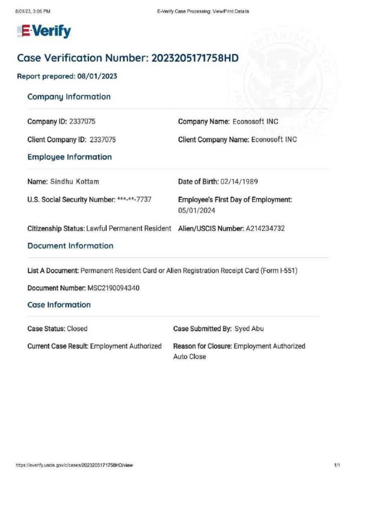E Verify | PDF