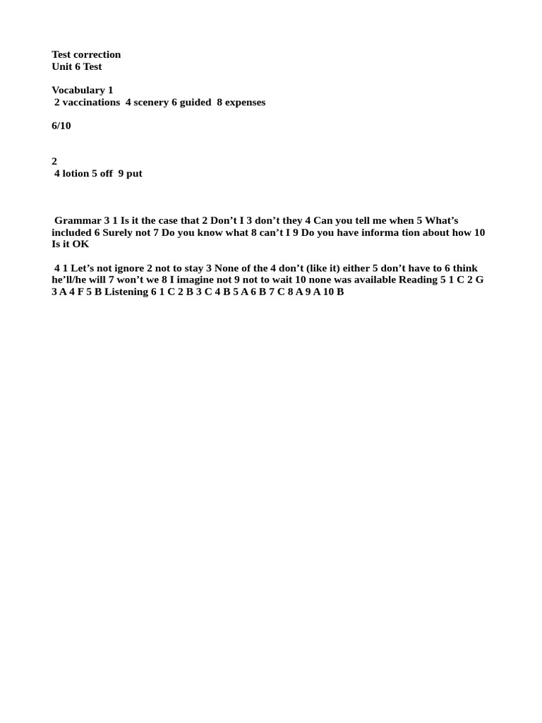 Test Correction | PDF