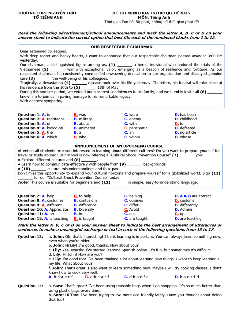English Exam Practice Paper 2025 | PDF | Artificial Intelligence ...