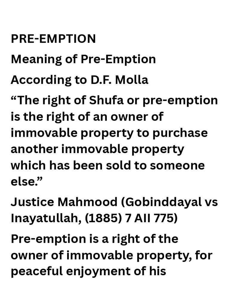Understanding Pre-Emption Rights | PDF | Deed | Property