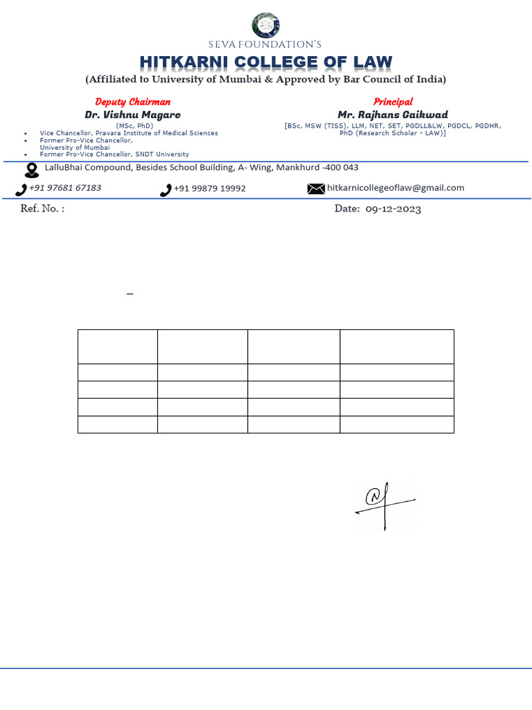 F.Y.LL.B. Internal Exam Schedule 2023 | PDF