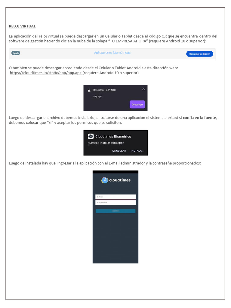 Cómo instalar y usar Reloj Virtual | PDF | Android (sistema operativo ...