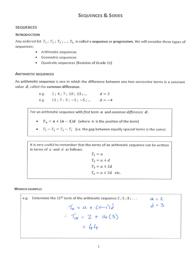 2022 IEB Sequences & Series (Annotated) | PDF