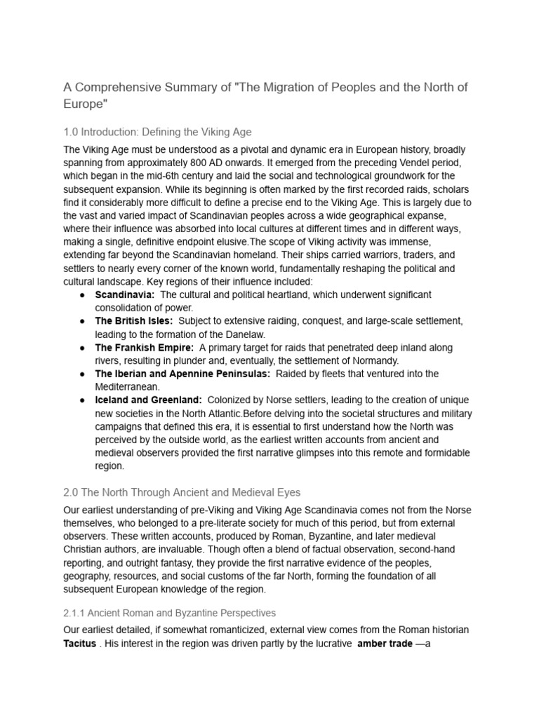 A Comprehensive Summary of _The Migration of Peoples and the North of ...