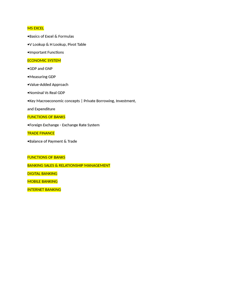 Excel Basics and Economic Systems Guide | PDF