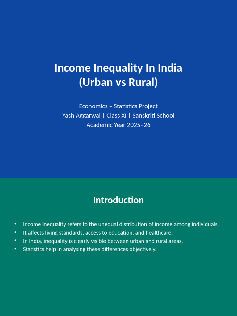 Urban-Rural Income Inequality in India | PDF | Income Distribution ...