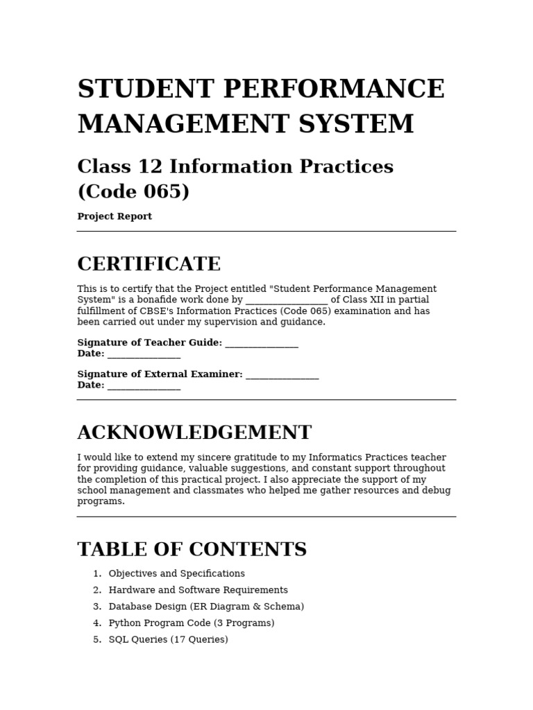 Student Performance Management System | PDF | Databases | Relational ...